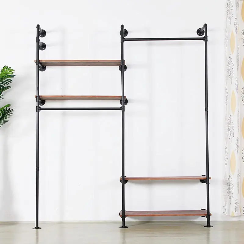 Gold Clothing Rack Heavy Duty Garment Rack With 4 Tier Shelves  Free-Standing Clothes Rack For Home