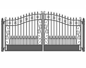 Grandes portes doubles de luxe pour l'extérieur Portails en fer forgé - Product Image 1