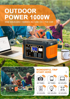 Générateur portable 1500W avec batterie LiFePO4, onduleur d'urgence domestique, panneau solaire, station portable pour voiture, onde sinusoïdale pure, MPPT, lampe de poche