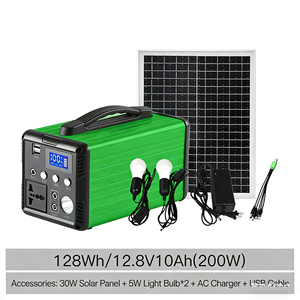 Station d'alimentation <span class=keywords><strong>portable</strong></span> 200W 128Wh/12.8V LiFePO4 à onde sinusoïdale modifiée, <span class=keywords><strong>générateur</strong></span> solaire pour camping en extérieur, camping-car, usage domestique et situations d'urgence - Product Image 2