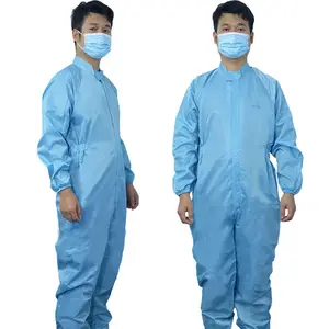 Factory Price Anti-static Hoodless Cleanroom Bunny Suit Single Use Lint Free Cleanroom Suit