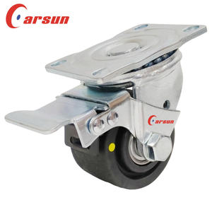 Roue pivotante en acier robuste de 3 pouces avec roulement à billes, boîtier zingué, protection filetée pour chariots industriels - Product Image 1