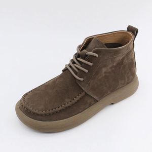 2026 New Style Men's <b>Boots</b> for Autumn&<b>Winter</b>-British Retro Cowhide Outdoor Ankle <b>Boots</b> Fashionable Comfortable Men's <b>Work</b> <b>Boots</b> - Product Image 6