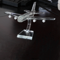 Souvenir d'événement personnalisé en gros, artisanat en cristal 3D, modèle d'avion, cadeaux d'affaires, modèle d'avion en verre de cristal, trophée de récompense