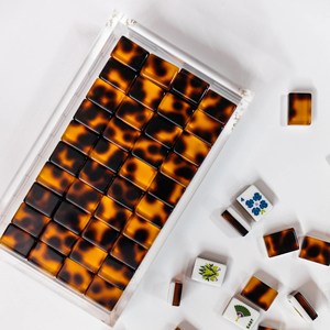 Juego de Mahjong con Estampado de Leopardo y Tortuga, Novedad 2026 |   Azulejos de Lujo de Doble Capa con Grabado |   160 azulejos para regalos exclusivos - Product Image 4