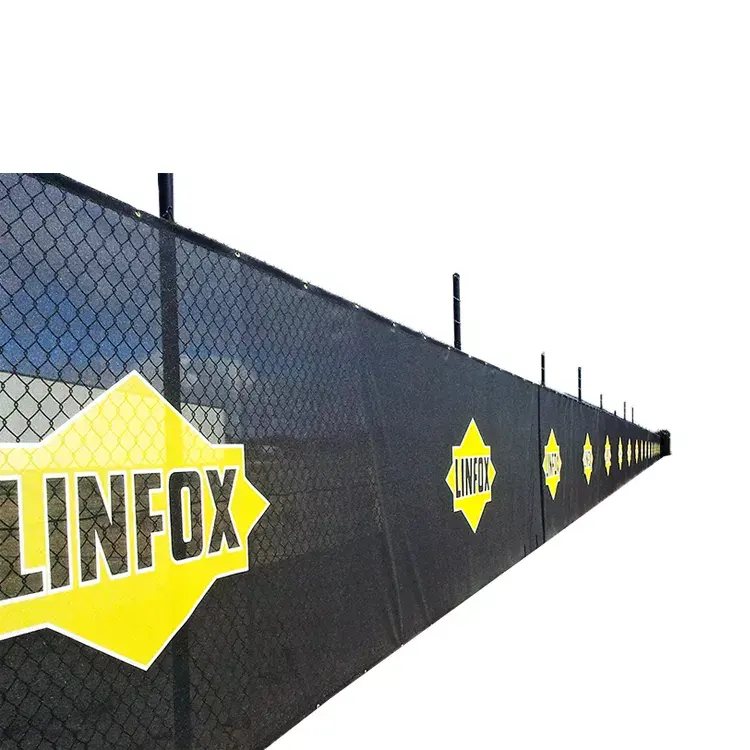 Cetak Digital kustom spanduk kain jala warna penuh spanduk penutup barikade iklan untuk tanda konstruksi