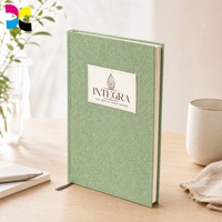 Carnet de notes personnalisé de luxe en tissu, couverture rigide, reliure cousue, impression thermique, cadeau pour le bureau