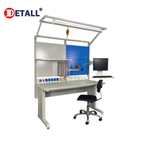 Station de travail modulaire ESD industrielle avec réglage motorisé de la hauteur |   Table en acier laminé à froid antistatique pour usage en entrepôt