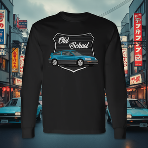 Camiseta de manga larga Old School Tuner Car, diseño compacto japonés clásico - Product Image 3