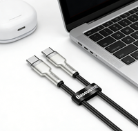 Kabel Data Metal Kafule Kompatibel dengan Kabel Pengisi Daya Cepat 20W PD Pengisian Cepat