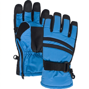 Gants de ski imperméables à doigts entiers avec logo personnalisé, isolés thermiquement, paume antidérapante, gants de snowboard d'hiver en polyester pour hommes et femmes - Product Image 1