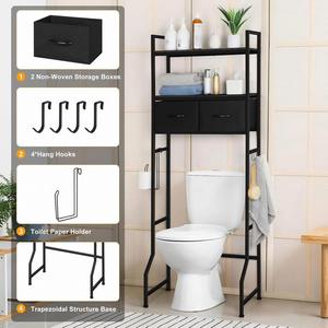 Étagère de rangement multifonctionnelle moderne pour salle de bain, gain de place, pour toilettes et machine à laver - Product Image 2