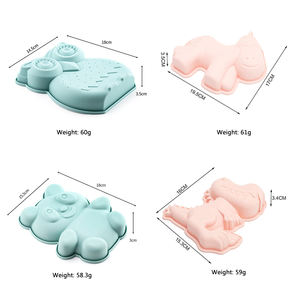 Vente chaude moule à pain en Silicone souple licorne hiboux dinosaure enfants grands moules à gâteaux en forme d'animal - Product Image 2