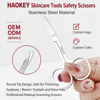 Outils de maquillage professionnels de vente chaude ciseaux émoussés de sécurité en acier inoxydable ciseaux à cheveux de nez à pointe ronde et droite