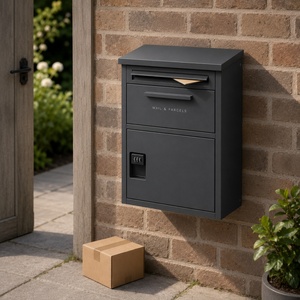 Buzón de Pared para Casas en el Reino Unido, Buzón Exterior con Cerradura y Compartimento para Paquetes - Product Image 1