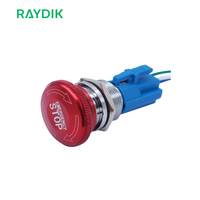 Sakelar 16Mm 5V 3Pin Biasanya Terbuka Datar Tahan Ledakan Logam Tombol Tekan Sakelar ON OFF