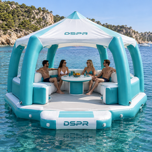 Grande Isola Galleggiante Gonfiabile con Piattaforma Lounge, Ponte d'Imbarco e Tettoia per Hotel Costieri, <span class=keywords><strong>Spiagge</strong></span> e Parchi Acquatici - Product Image 4