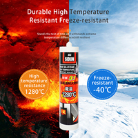 Sellador Adhesivo de Silicona Refractaria para Construcción a Alta Temperatura, Pasta Gris Ignífuga Resistente a la Intemperie