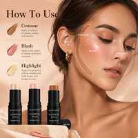 Stock disponible – 6 couleurs – Stick multi-usage blush, contour et illuminateur – Texture crémeuse et lisse – Prix de gros – Vente en gros – Maquillage visage en stick – OEM