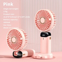 Ventilateur portable rechargeable à main avec écran LED numérique, ventilateur rechargeable réglable, 5 vitesses de vent, mini aromathérapie