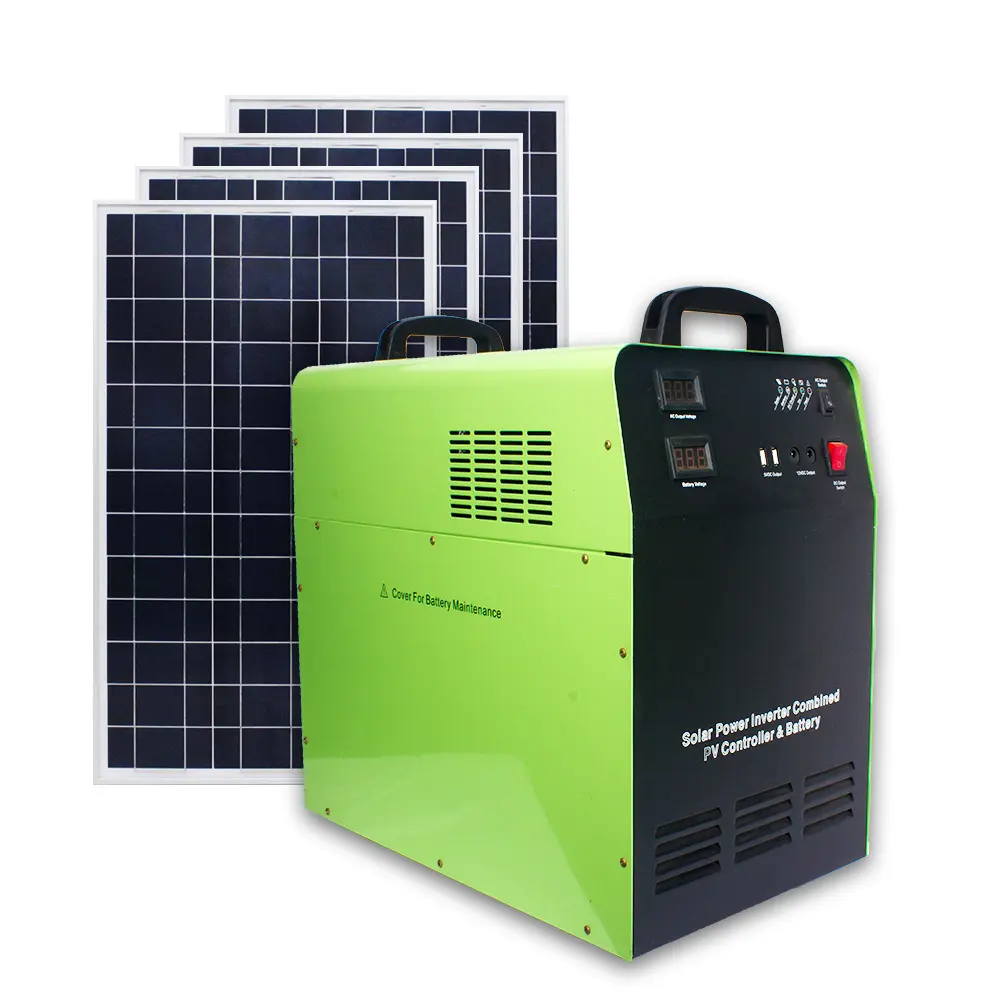 300w 500w 1000W 24V 100AH Solar AC DC 1kw portable solar power systems pv solar generator for camping home electricity use