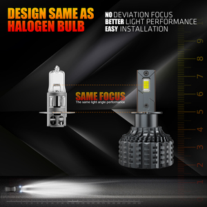 Bombilla LED H3 para Faros Delanteros de Automóvil, Sin Polaridad, Amplio Rango de Voltaje, Haz de Luz Estable, Ventilador de Alta Velocidad, Lámpara para Vehículo, para Uso en Niebla - Product Image 3