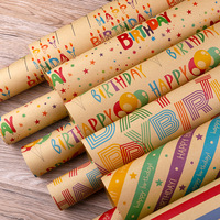 Nouveau style de rouleau de papier d'emballage de vacances de cadeau d'anniversaire impression personnalisée papier kraft emballage de papier d'emballage cadeau
