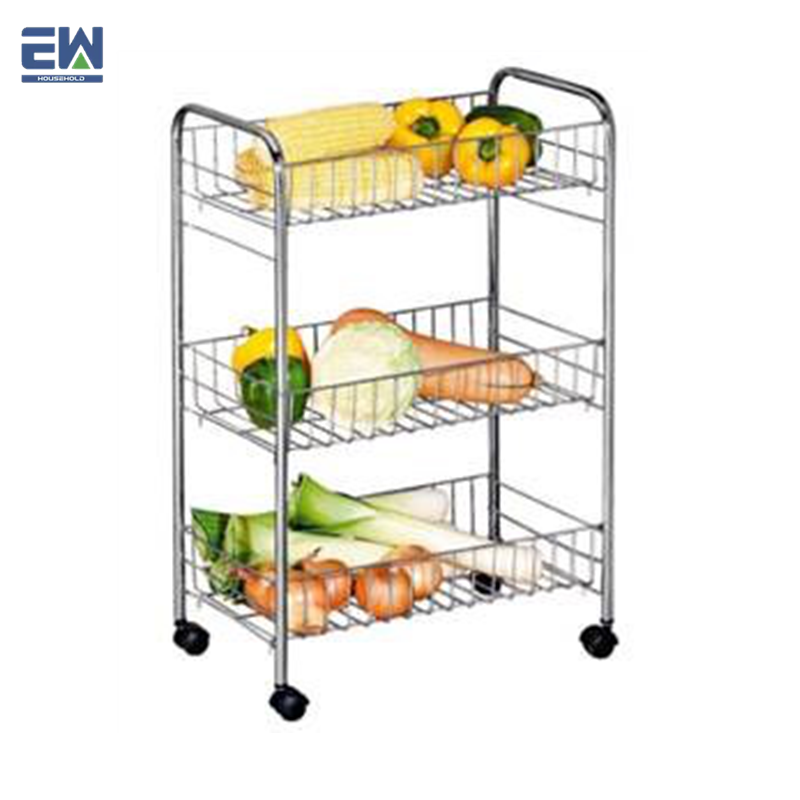 EW ménage organisateurs 3 Niveaux Rack Fruits Légumes Étagère De Rangement robuste cadre Desserte CHARIOT de Cuisine