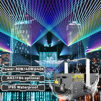 Fournisseur de projecteurs laser à faisceau lumineux RGB pour événements en plein air, haute puissance 30 watts, étanches, animation ciel