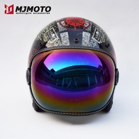 S’adapte à tous les casques moto vintage rétro à demi-coque ouverte, écran bulle, visière, lunettes de soleil et accessoires