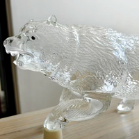 Decantador de Vidrio con Forma de Oso de 1000 ml, Botella de Whisky de Alta Calidad Hecha a Medida, Diseño Elegante para Exteriores