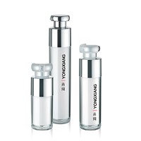 Flacons Airless Transparents Ronds AS pour Lotion Cosmétique Soin de la Peau avec Pompe 15ml 30ml 50ml