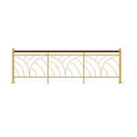 Rampe de balcon de main courante d'escalier d'or durable en acier inoxydable et fer forgé moderne simple pour villa appartement hôtel