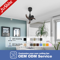 Ventilador de Techo LED 1stshine 360 °   Ventilador de Techo Pequeño Ajustable y Giratorio de 3 Aspas con Control Remoto