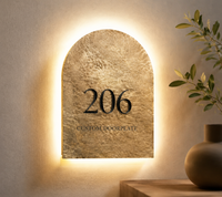 Plaque de numéro de maison en acrylique 3D avec éclairage pour immeuble, maison, hôtel