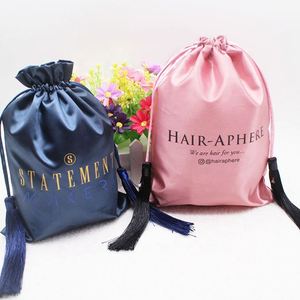 Pochette à cordon personnalisée en satin imprimé sérigraphié avec logo, sac à maquillage, pochette à bijoux écologique, utilisation OEM, cadeau de marque, pochettes cosmétiques - Product Image 3