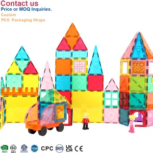 批发定制磁铁建筑积木新设计塑料磁性益智玩具学习工具磁性建筑瓷砖