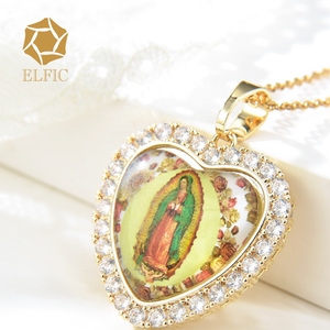 Elfic 14K emas kuningan logam hijau agama St. Judas liontin Chapado En Oro Joya San Judas tindy - Product Image 2