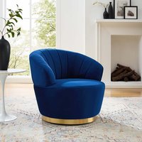Fauteuil de détente pivotant en velours avec base en acier inoxydable de luxe, fauteuil de salon rotatif pour la maison, meubles d'hôtel