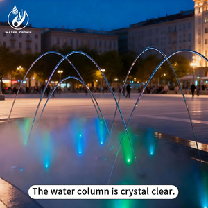 Fontana a Onde Scintillanti Moderna in Acciaio Inossidabile per Esterni, Giardini e Piazze - Effetto <span class=keywords><strong>Acqua</strong></span> Ondulata Commerciale - Product Image 2