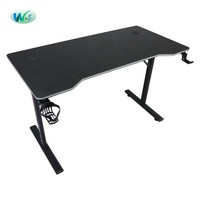 Bureau de jeu WS4074 avec pieds en métal noir, design d'angle, comprend un échantillon gratuit, table d'ordinateur de bureau, chaise de jeu, porte-gobelet