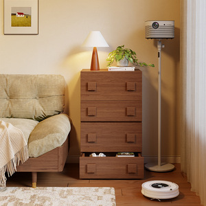 Modular Solid Wood <b>Chest</b> Of Drawers 6 Compartments Living Room <b>Storage</b> Cabinet Vintage Style - Product Image 4