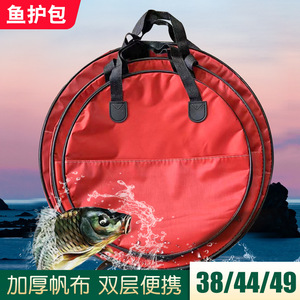 Thickened <b>Canvas</b> Fishing Bag Double Layer With Side Pockets Waterproof Multi Purpose Tackle Storage Gear - Product Image 5