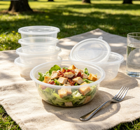 Conteneur alimentaire rond jetable en plastique PP sans BPA, fabriqué en Chine, boîte portable pour le camping, les pique-niques et la préparation quotidienne des repas
