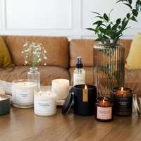 Bougies parfumées tendance en cire de soja faites à la main, 1 mèche, non toxiques, en pot céramique, parfums d'aromathérapie, Diwali, Pâques, Noël, 100% naturelles