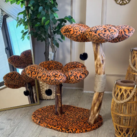 Arbre à chat en bois avec condo, tapis de couchage floral, tour à gratter en bois de Noël, hamac-lit, jouet parfait pour chat, arbre à chat floral