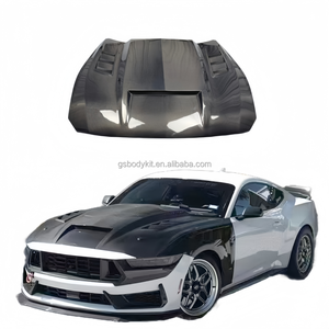2015-2024สำหรับ Ford Mustang TF สไตล์คาร์บอนไฟเบอร์ชุดกระโปรงท้ายรถชุดระบายอากาศแบบเปิดรูและฝากระโปรงกระจายความร้อน - Product Image 1