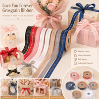 Ruban en satin de luxe à face unique avec impression de logo personnalisé, ruban floral doré en gros pour emballage cadeau floral