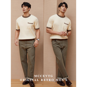 Nouveau <span class=keywords><strong>T</strong></span>-<span class=keywords><strong>shirt</strong></span> d'é<span class=keywords><strong>t</strong></span>é à manches courtes en maille pour <span class=keywords><strong>homme</strong></span>, <span class=keywords><strong>coupe</strong></span> <span class=keywords><strong>ajustée</strong></span> avec poche, style décontracté et respirant - Product Image 4