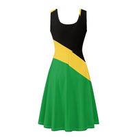 Vente en gros OEM robes décontractées pour femmes été sexy impression drapeau jamaïque dame élégante débardeur sans manches grande taille robe avec poches